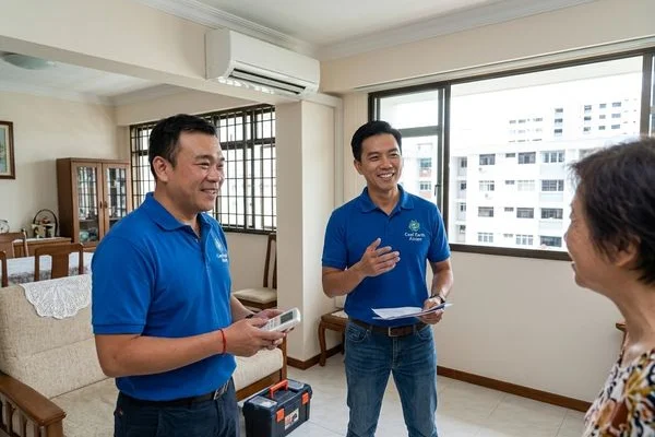 Aircon servicing in Pasir Ris residential area