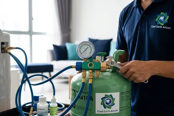 Aircon Gas Top Up work example 2