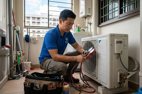 Aircon Gas Top Up work example 1