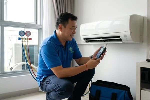 Aircon Gas Top Up work example 3